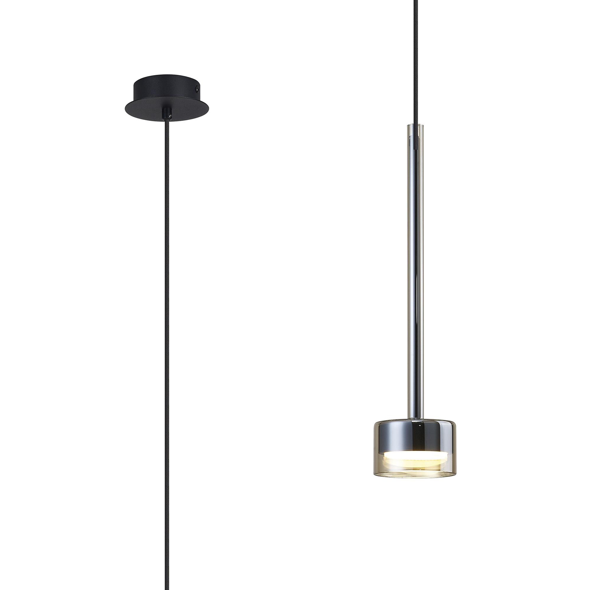 M7876/3000K  Tonic Pendant 1 Light 3000K Bronze/Black/Bronze Glass
